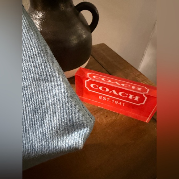 Coach Denim Zip Top Crossbody Bag - Picture 5 of 11